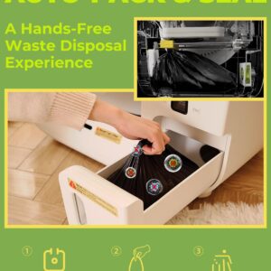 Alternative view of Furbulous True Odor-Free Automatic Self-Cleaning Cat Litter Box, Extra Large for 3–22 lbs Cats, Smart APP Control, Self-Pack & Refill System, 3 Waste Bags Included, Upgraded Model - White